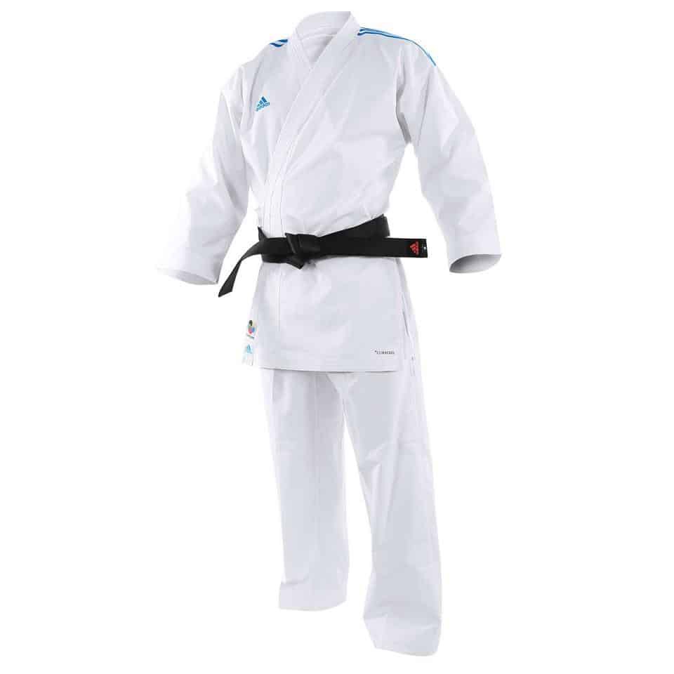 Adidas Adilight Karate Gi Uniform Coloured Shoulder Stripes Blue Red | eBay