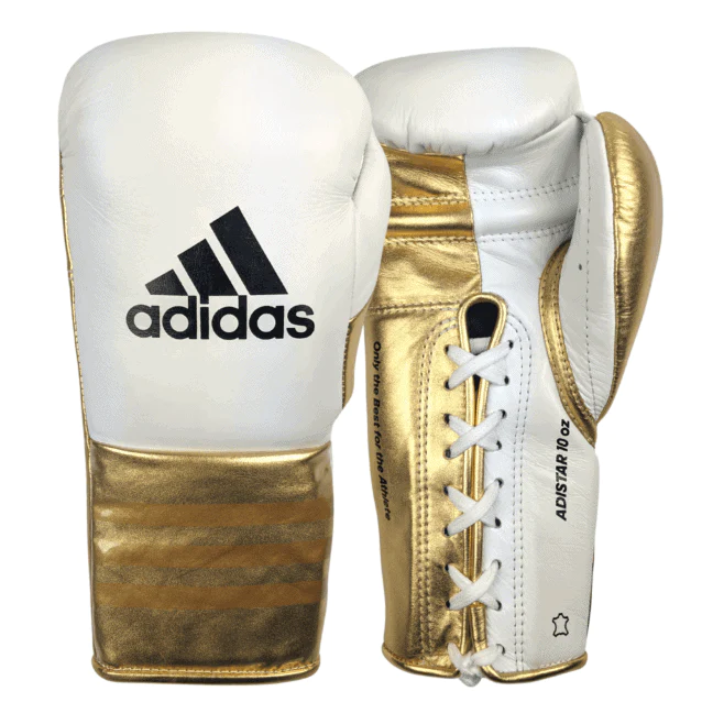 adidas white and gold boxing gloves