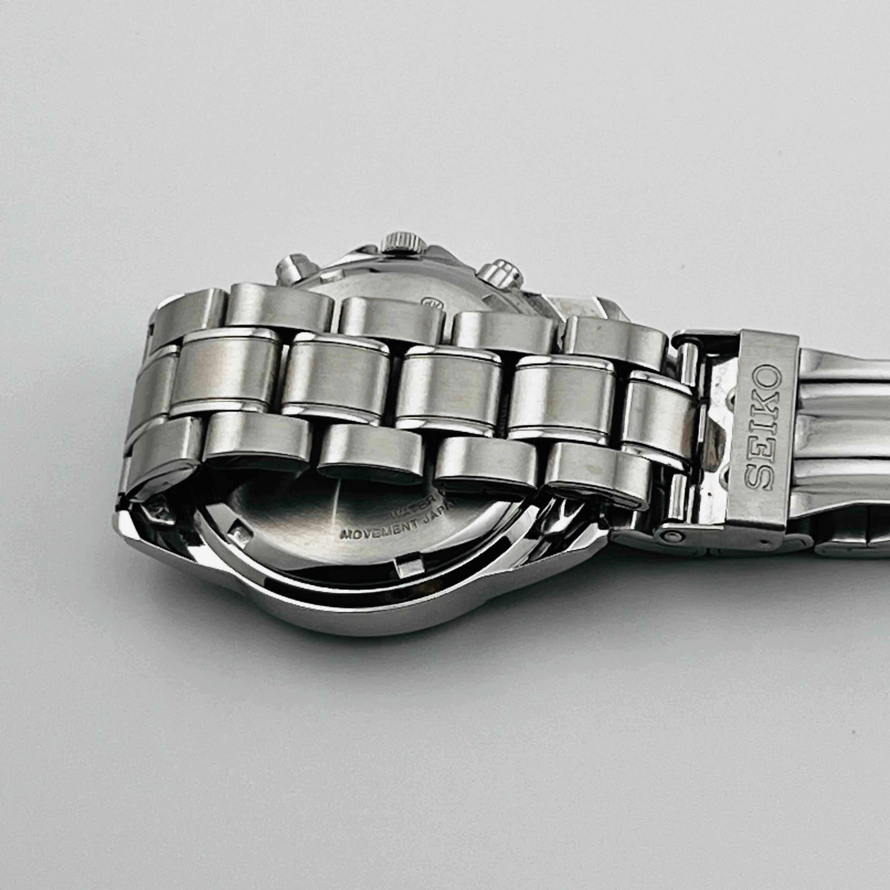 SEIKO 7T92-0DW0 Chronograph Quartz Black Dial 37.9mm Excellent