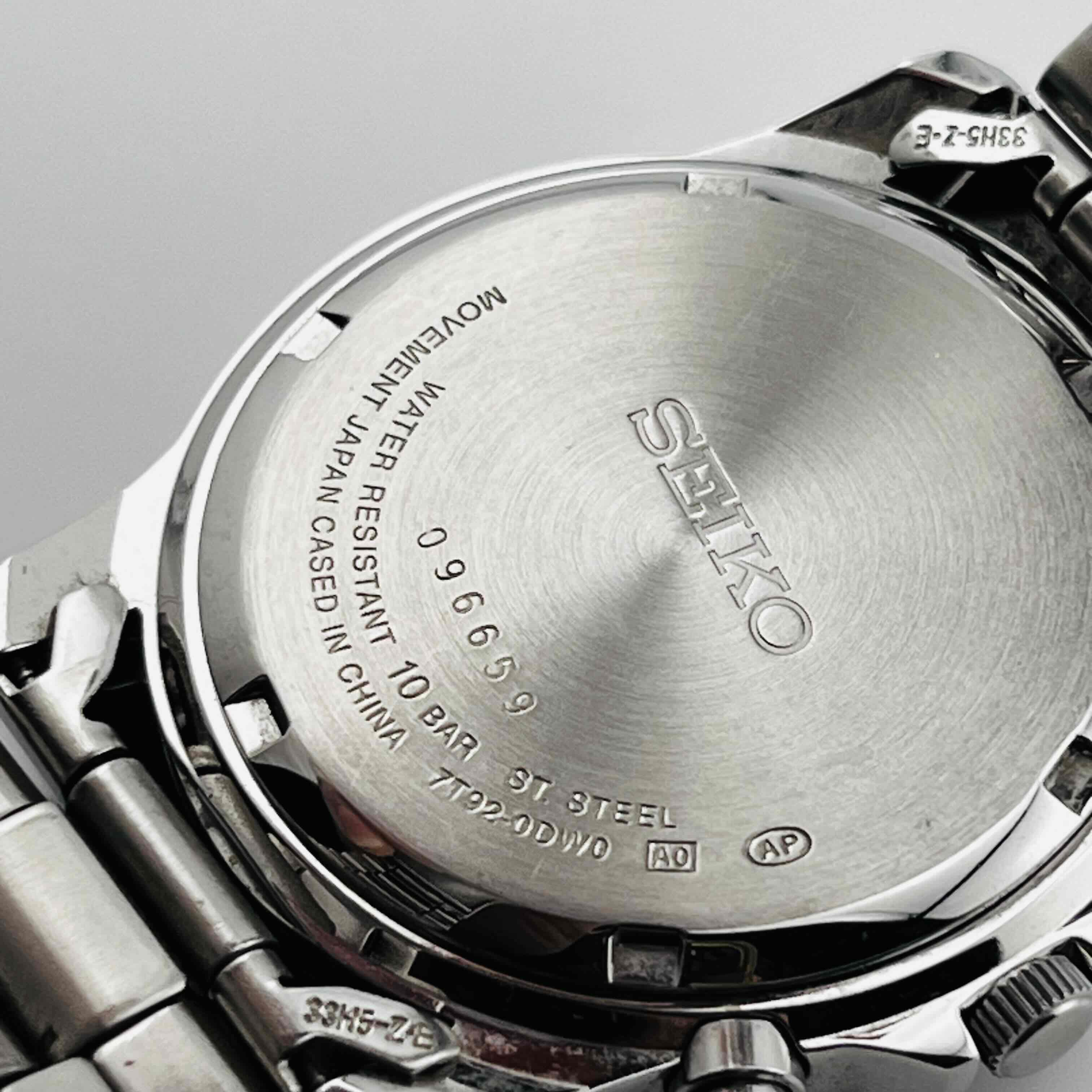 SEIKO 7T92-0DW0 Chronograph Quartz Black Dial 37.9mm Excellent