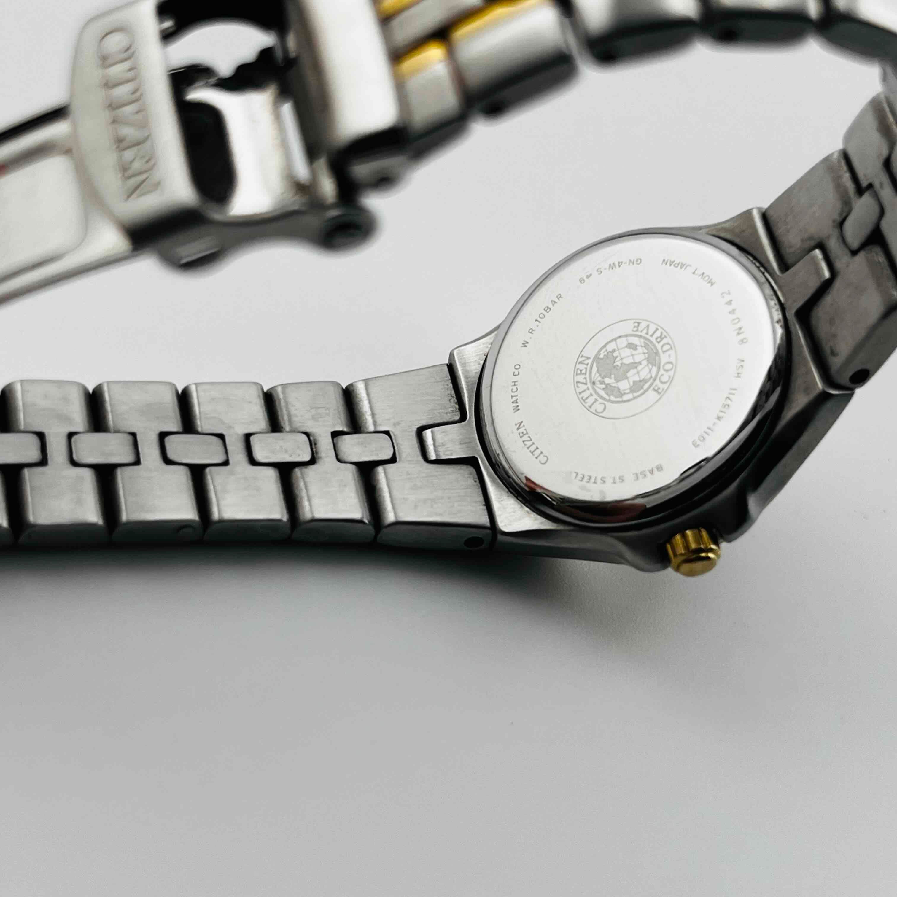 Citizen Eco-Drive E011-K15711 Date Navy Dial 2 Tone Analog Women's