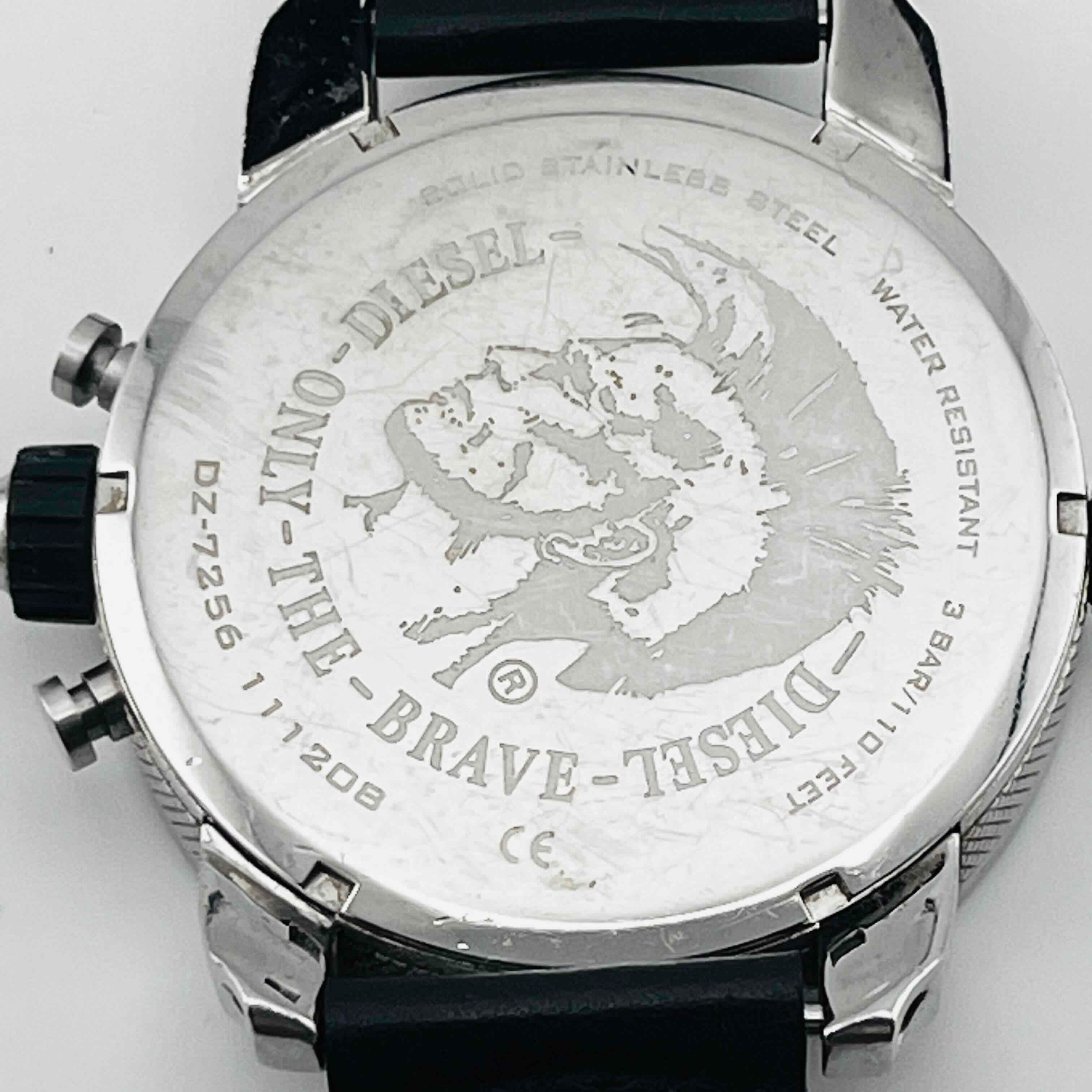 DIESEL LITTLE DADDY DZ-7256 Men's Watch Leather Black 51.3mm