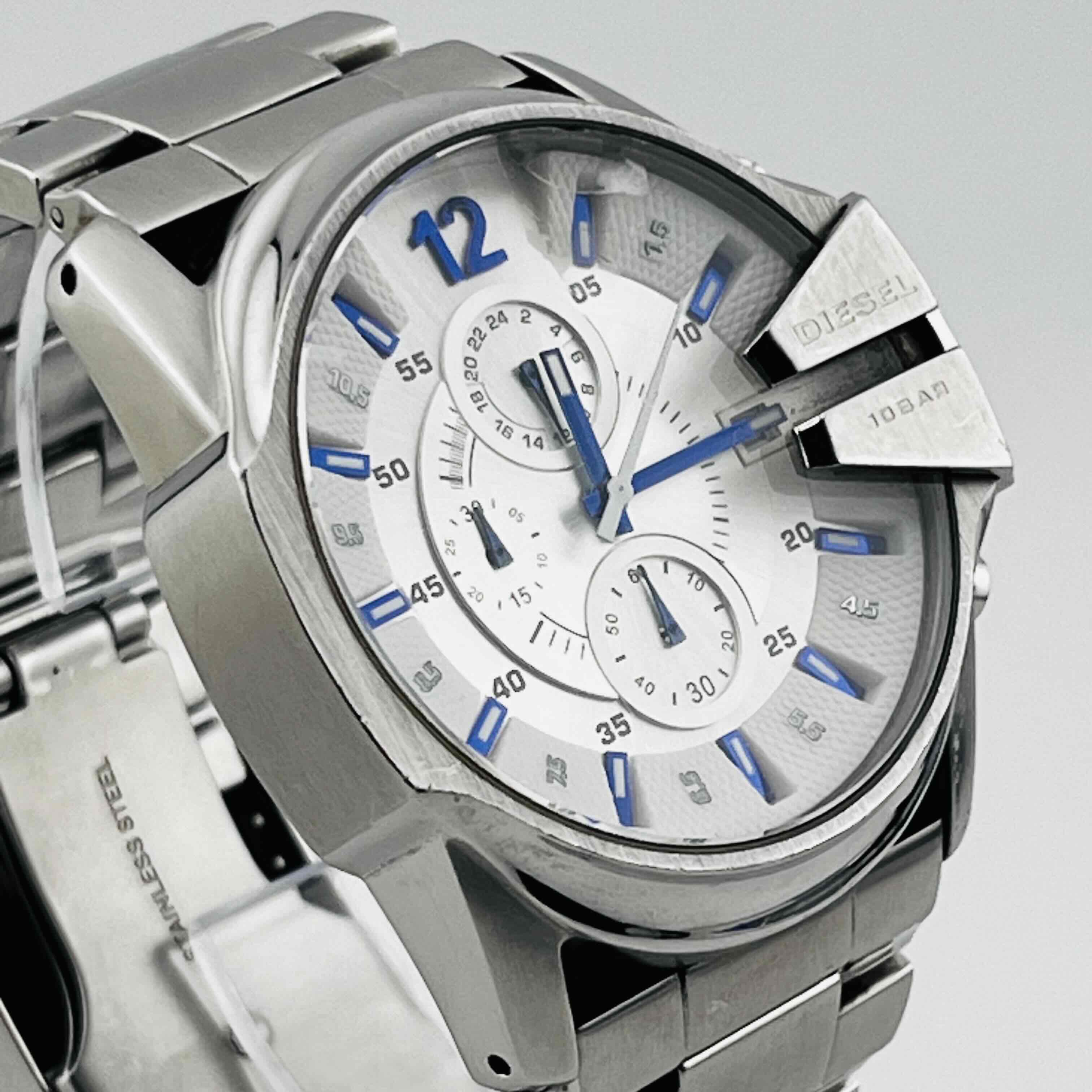 DIESEL DZ-4181 Quartz analog white silver windshield