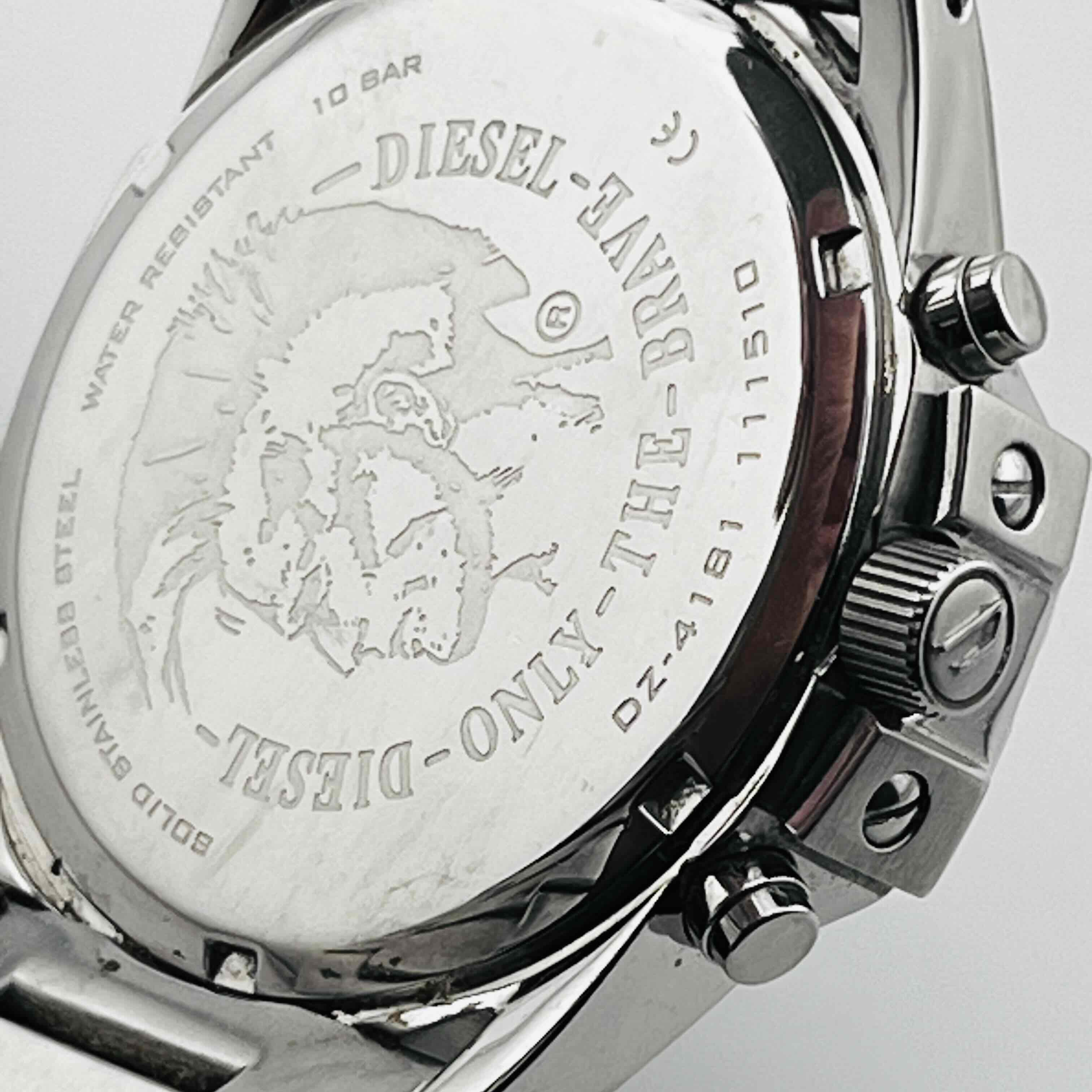 DIESEL DZ-4181 Quartz analog white silver windshield
