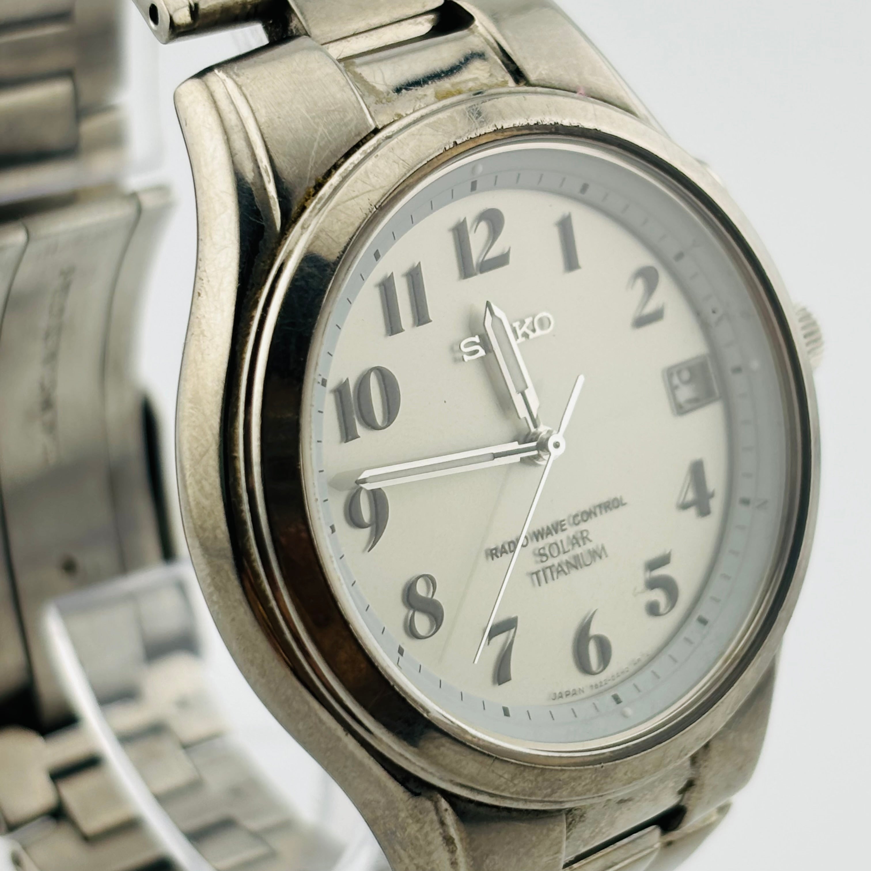 00717　腕時計　セイコー　7B22-HAB0　SEIKO　ウェーブセクター　ソーラー　福山通運　60周年記念 SEIKO - セイコー・スピリット・7B22-0BK0・電波ソーラー・ホワイト