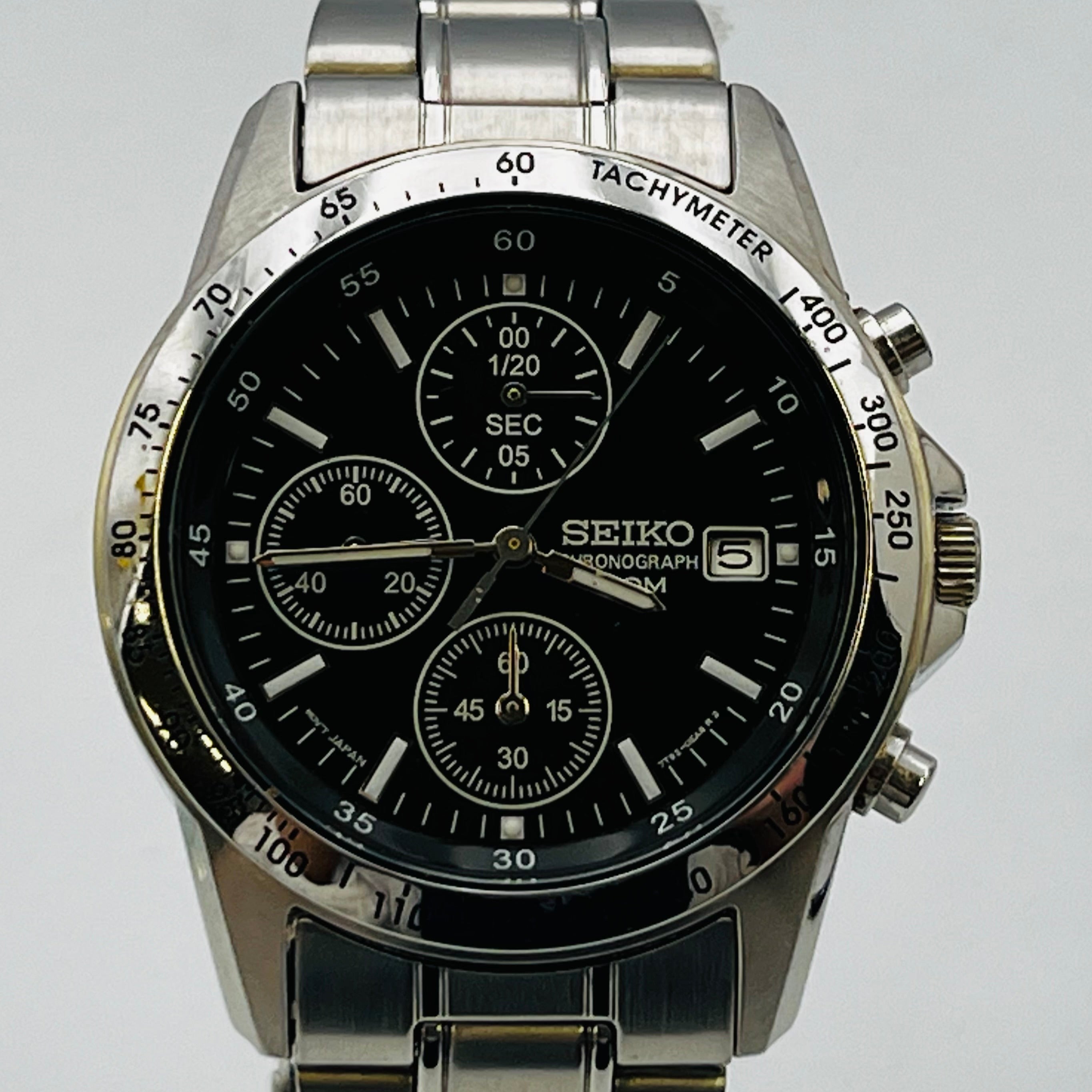 【稼働】SEIKO 7T92-0DW0 クロノグラフ 100M防水　 メンズ SEIKO 7T92-0DW0 Chronograph Black Dial Date Analog Quartz Men's