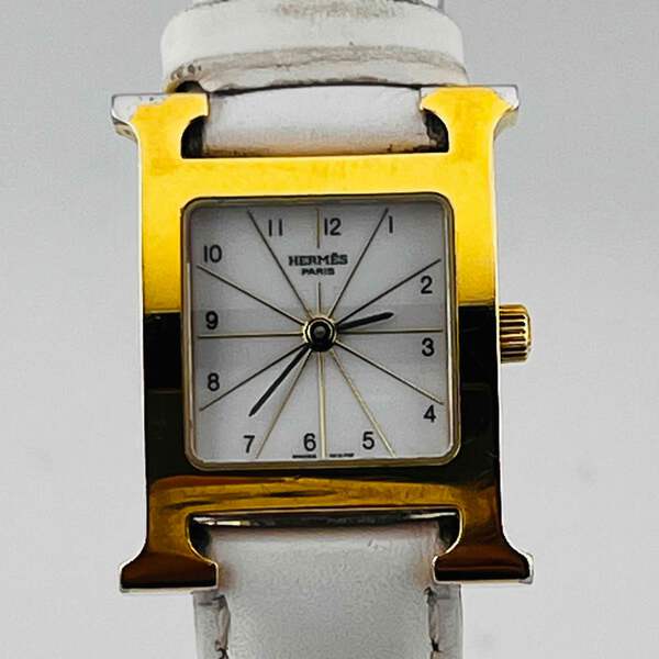 HERMES H Watch HH1.201 Quartz White Dial Women display picture 2
