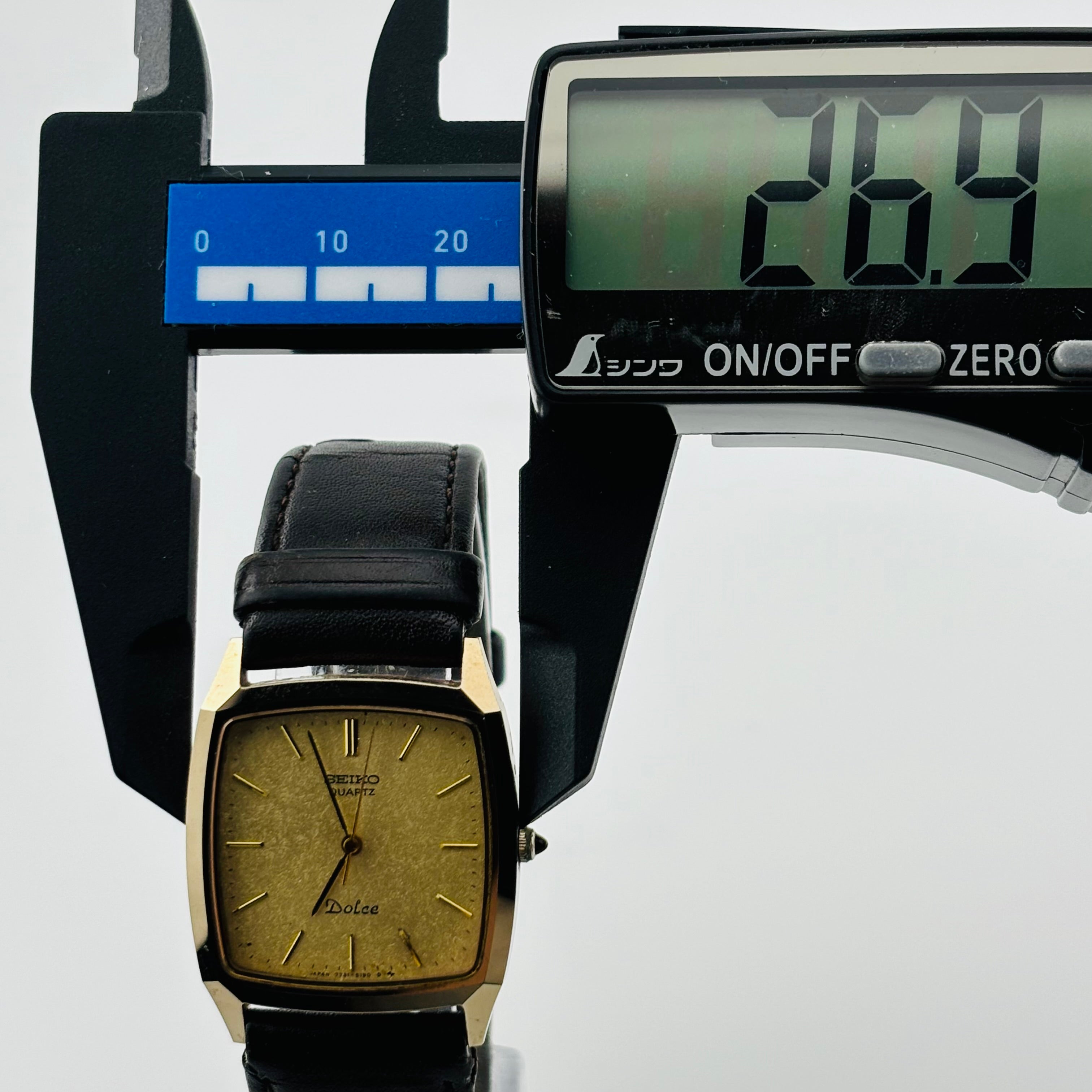 1円 稼働 良品 セイコー QZ 7731-5160 ドルチェ ゴールド文字盤