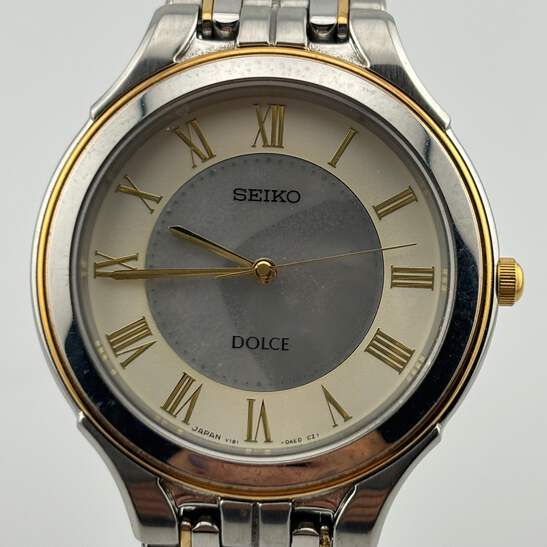 SEIKO DOLCE V181-0AC0 Solar White shell dial Men's Watches