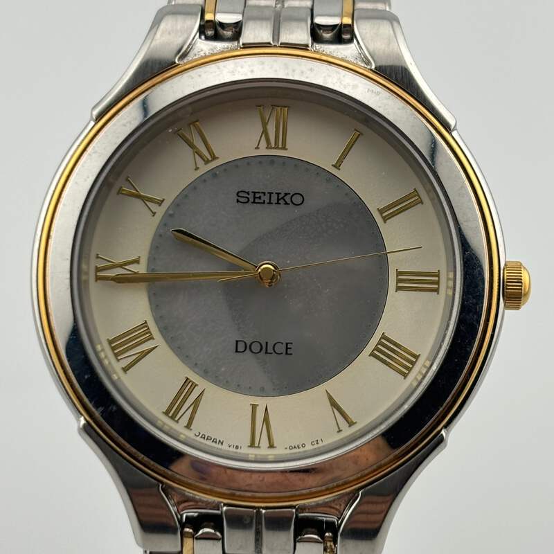 SEIKO DOLCE V181-0AC0 Solar White shell dial Men's Watches