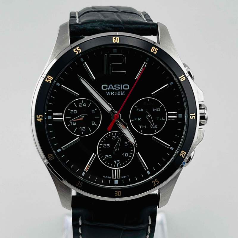 CASIO MTP-1374 quartz Chronograph Men's Watches 40.8mm | eBay