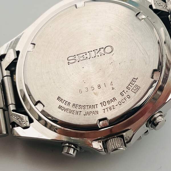 SEIKO 7T92-0CF0 CHRONOGRAPH Quartz Date Black Dial 39.4mm | eBay