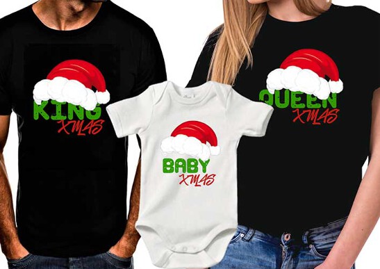 King Queen Xmas Familien Weihnachts Outfit Mama Papa Baby Ebay
