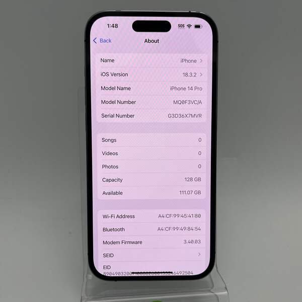 Apple iPhone 14 Pro ディープパープル 128GB Apple iPhone 14 Pro 128GB Deep Purple Unlocked Renewed