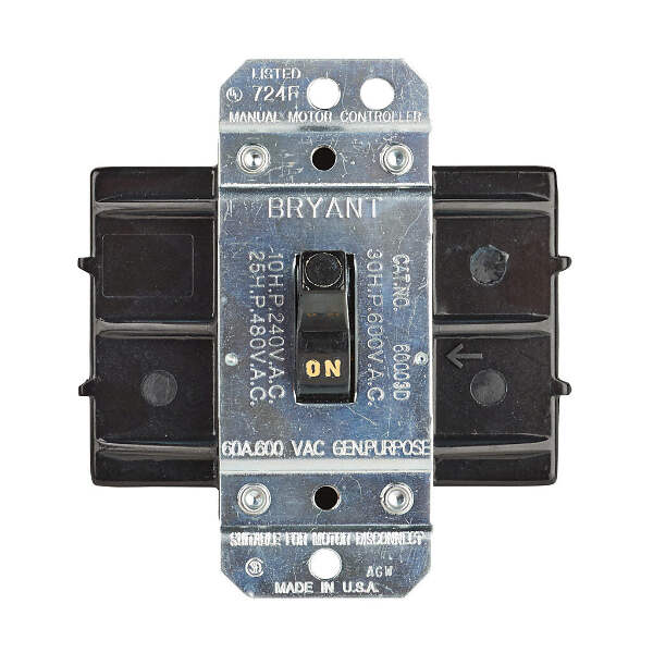 60003D - Bryant 60A 600V 3P Manual Motor Controller Open
