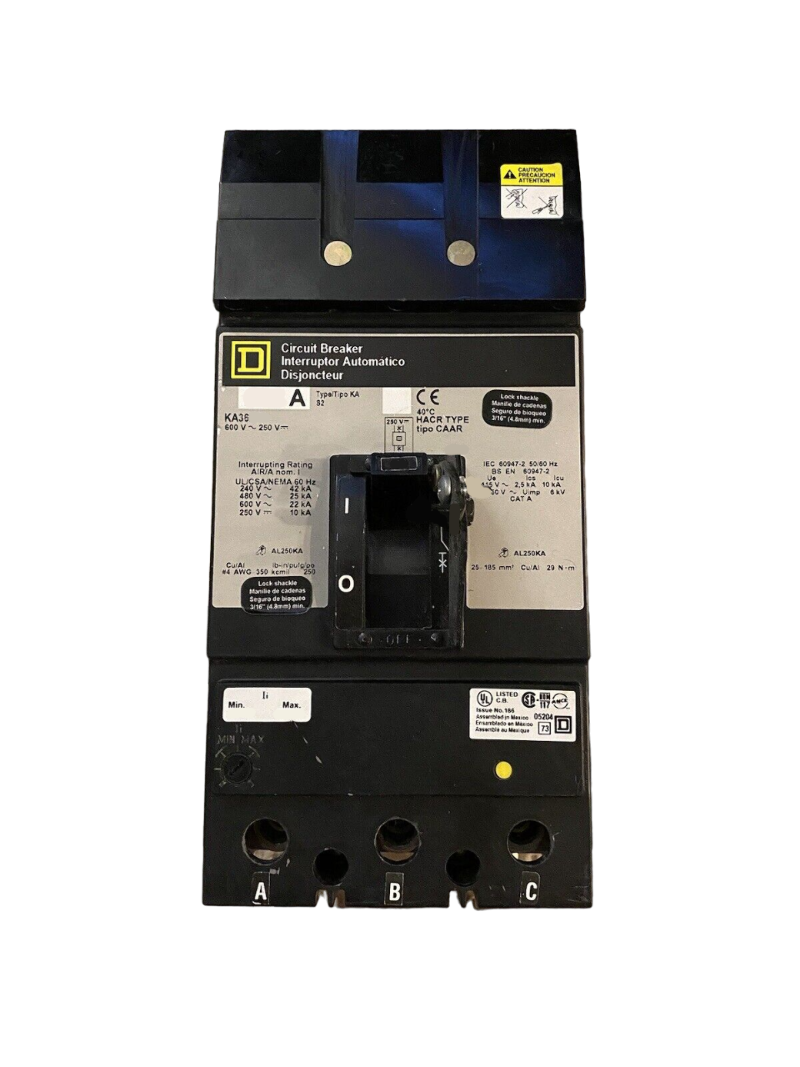 KA36150 - Square D 150 Amp 600VAC 3 Pole KA Frame I-Line Circuit