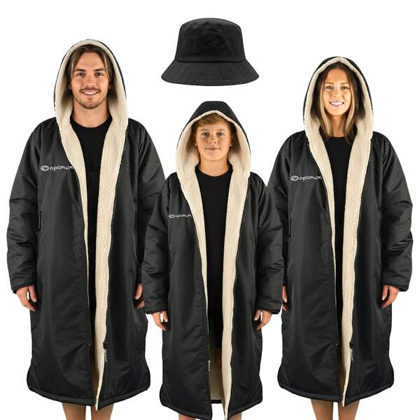 Changing Robe Fleece Lined Swim Surf Coat Adults Kids Quality Brand Optimum main image