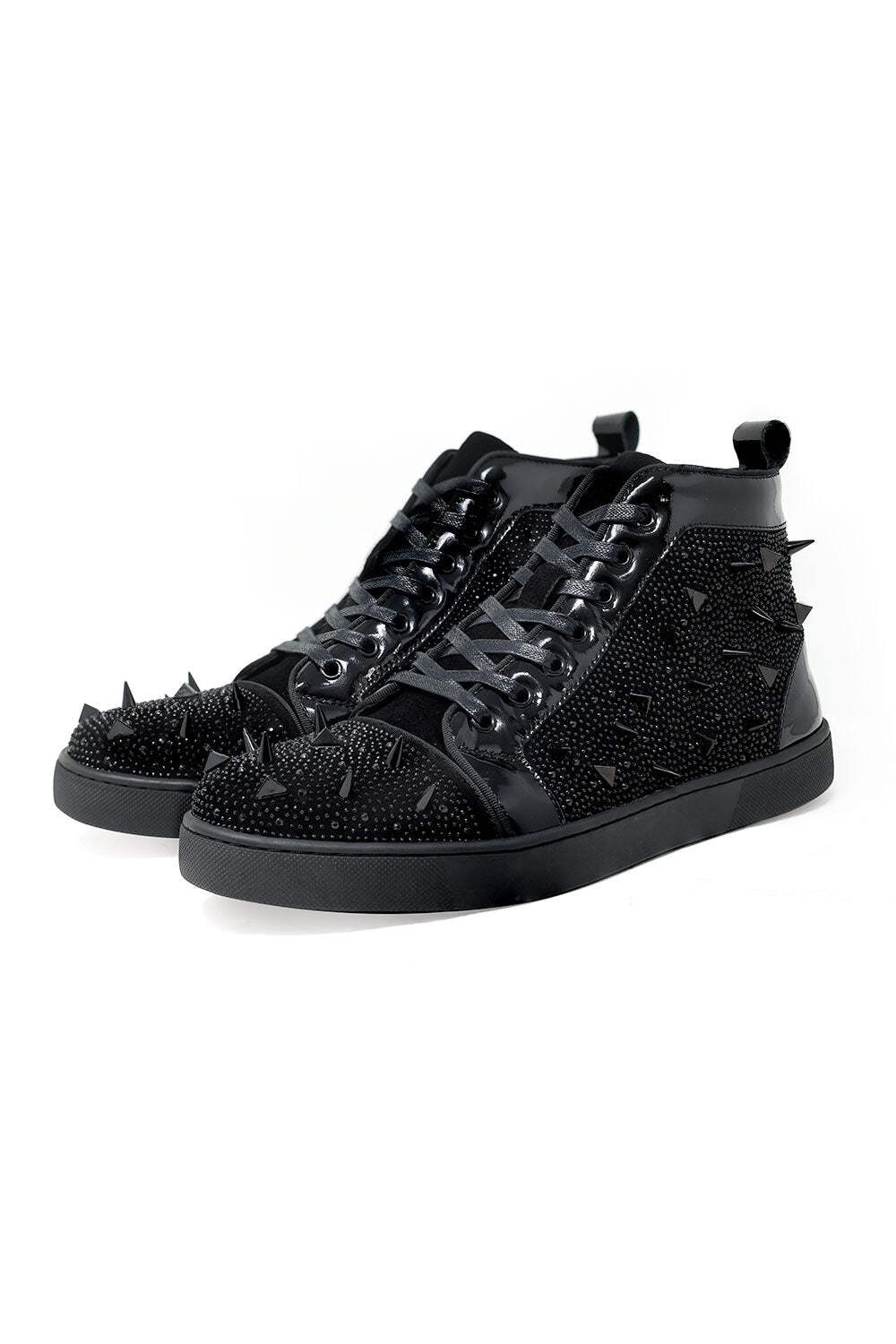 Barabas Herren Strass Spike Schwarz High Top Sneaker SH715 - Bild 4 von 25