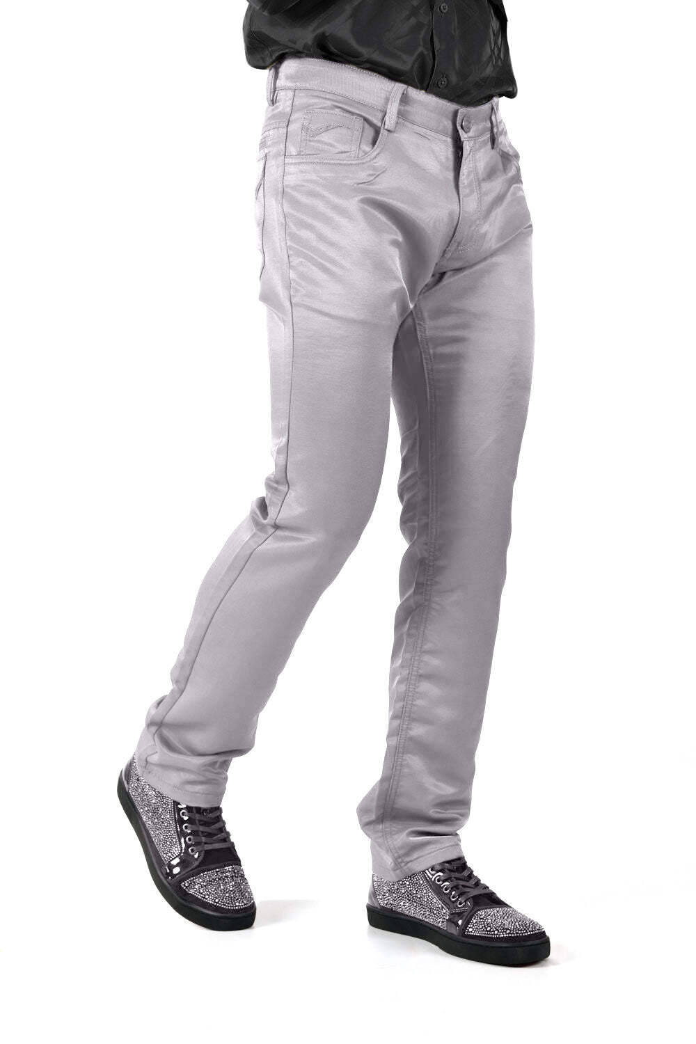 Pantalones chinos informales BARABAS para hombre brillantes color liso 2605 - Imagen 91 de 94