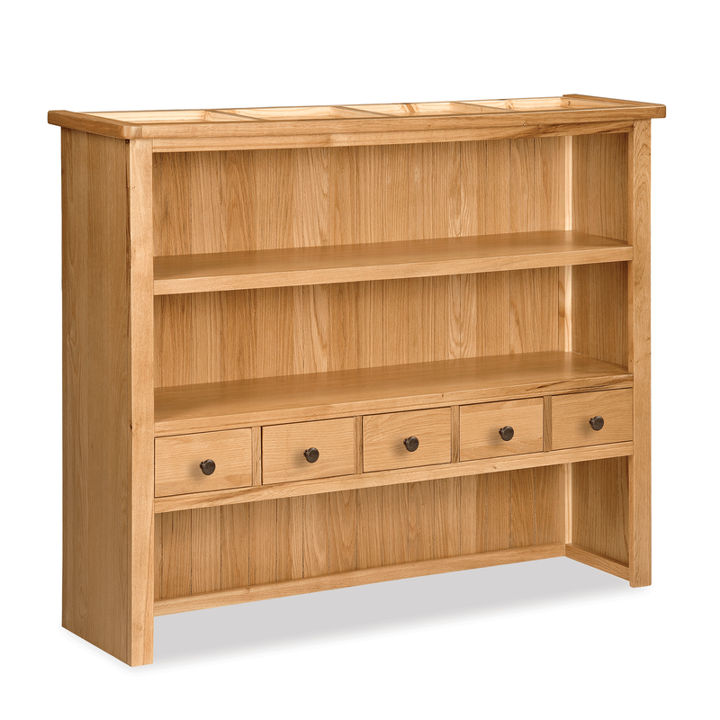Sussex Oak Large Open Hutch Welsh Dresser Top Unit Sideboard