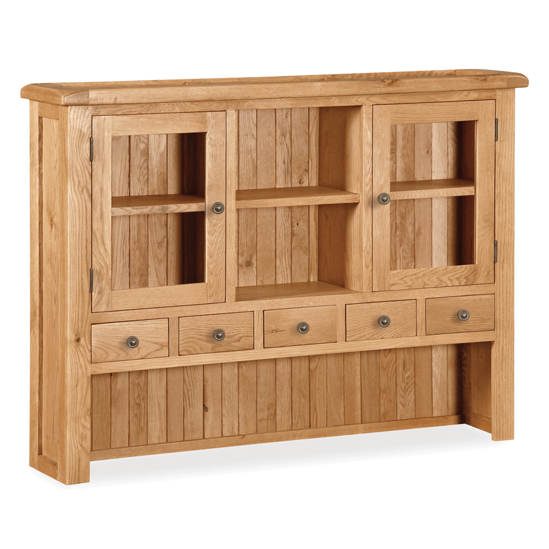 Sidmouth Oak Large Hutch Rustic Welsh Dresser Top Sideboard