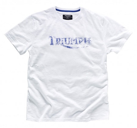 Triumph Vintage Logo Tee White Motorcycle T-Shirt NEW MTSS16054