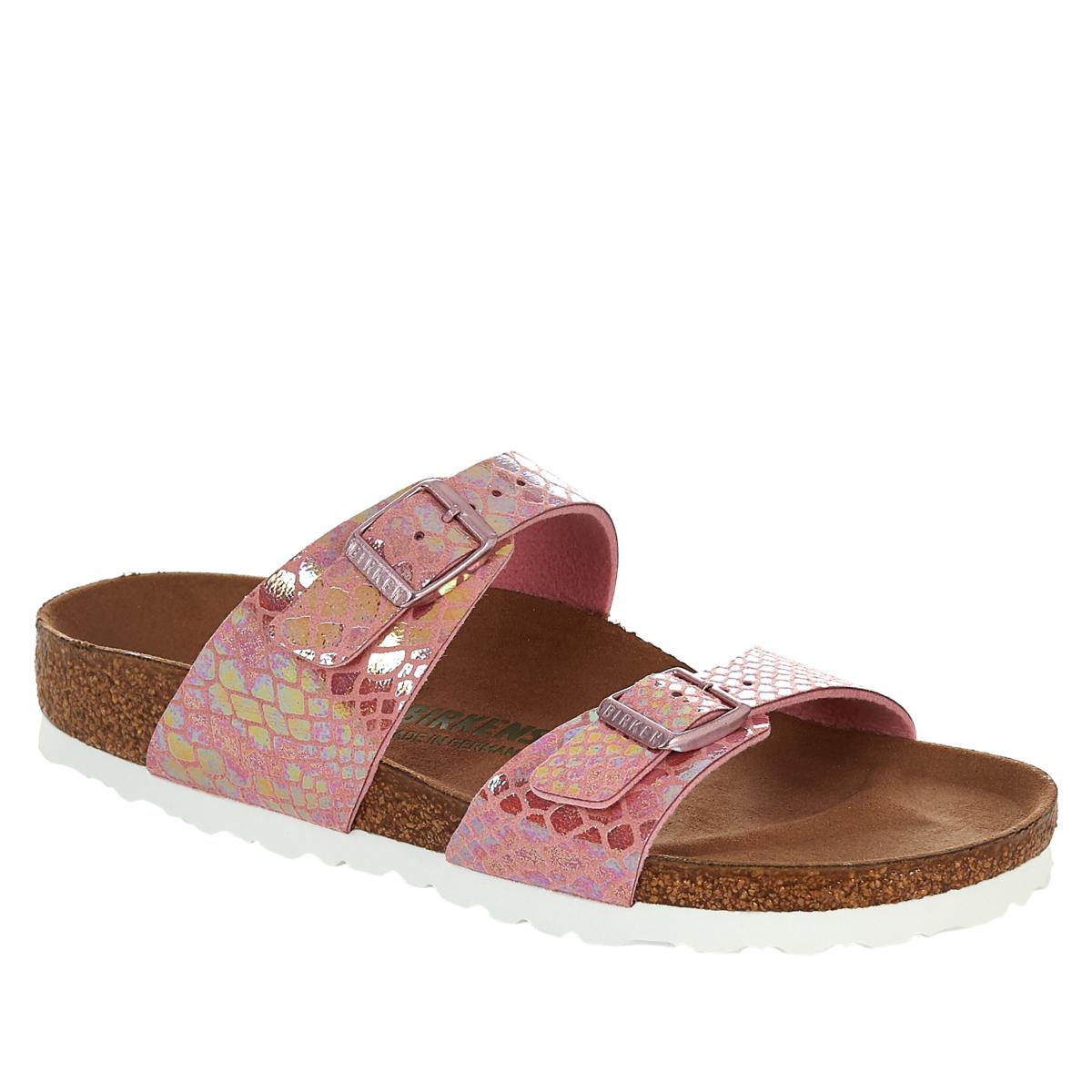 サンダル・ミュール Birkenstock Florida Snake Leather Sandals With Adjustable Birkenstock Florida Snake Leather Sandals in Brown | Lyst
