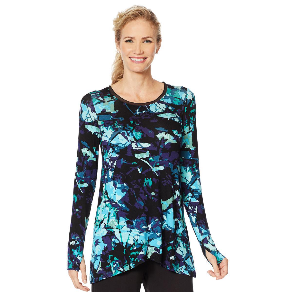 Soft & Cozy Crossover Hem Tunic with Chiffon Detail-2X-WA 663205-R - Picture 3 of 3