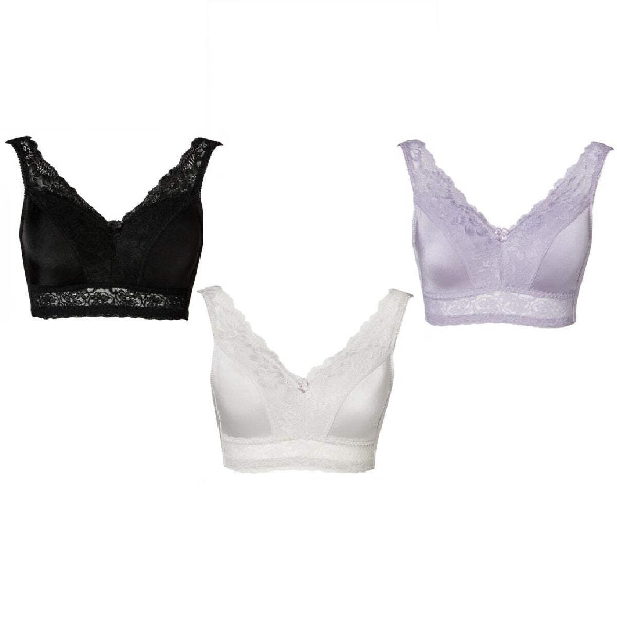 Rhonda Shear 3-pack "Betty" Pin Up Bra with Pads and Back Closure 667761-J - Picture 7 of 10