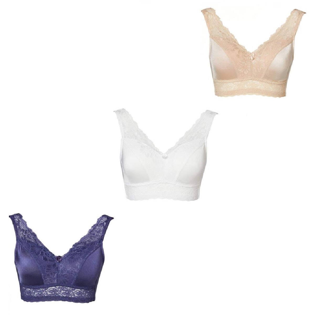 Rhonda Shear 3-pack "Betty" Pin Up Bra with Pads and Back Closure 667761-J - Picture 8 of 10