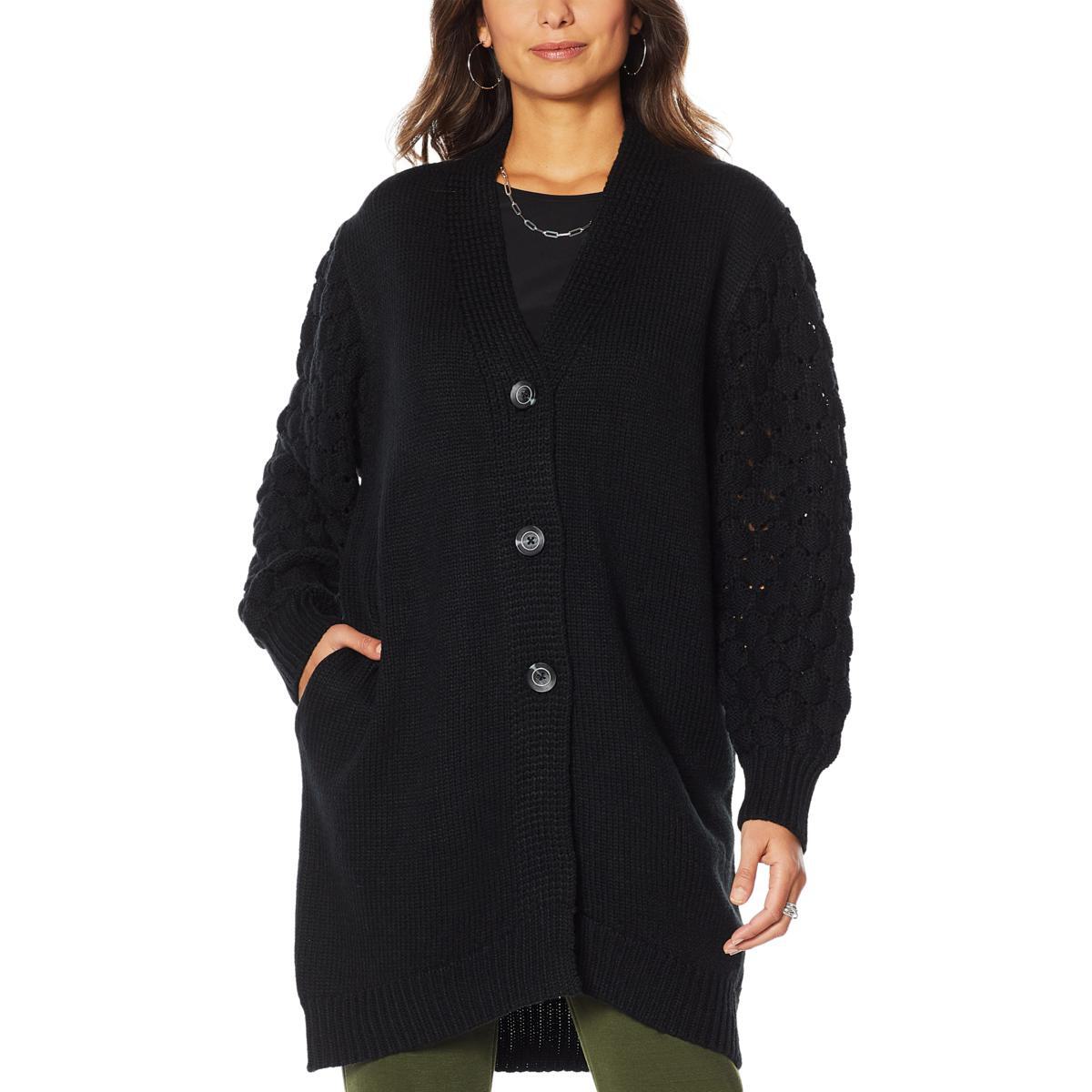 Antthony "Glorious Gifts for Her" Textured Sweater Jacket-Wa 679250/691925-R - Picture 2 of 3