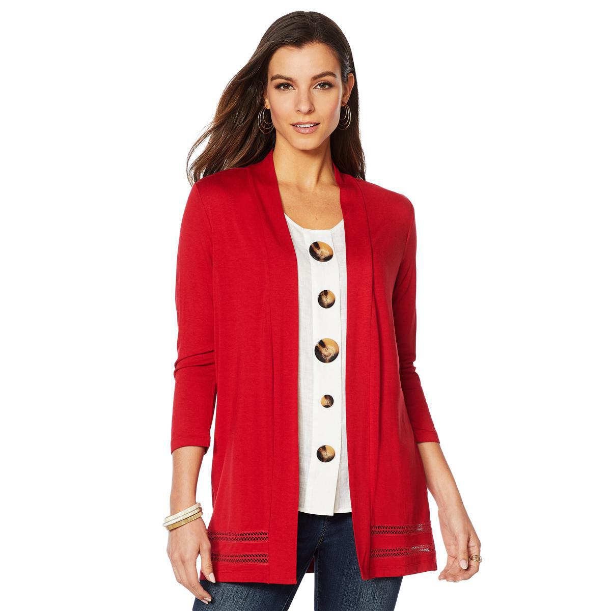 Vince Camuto Novelty Stitch Cardigan- X-Small 635499-R - Picture 2 of 3