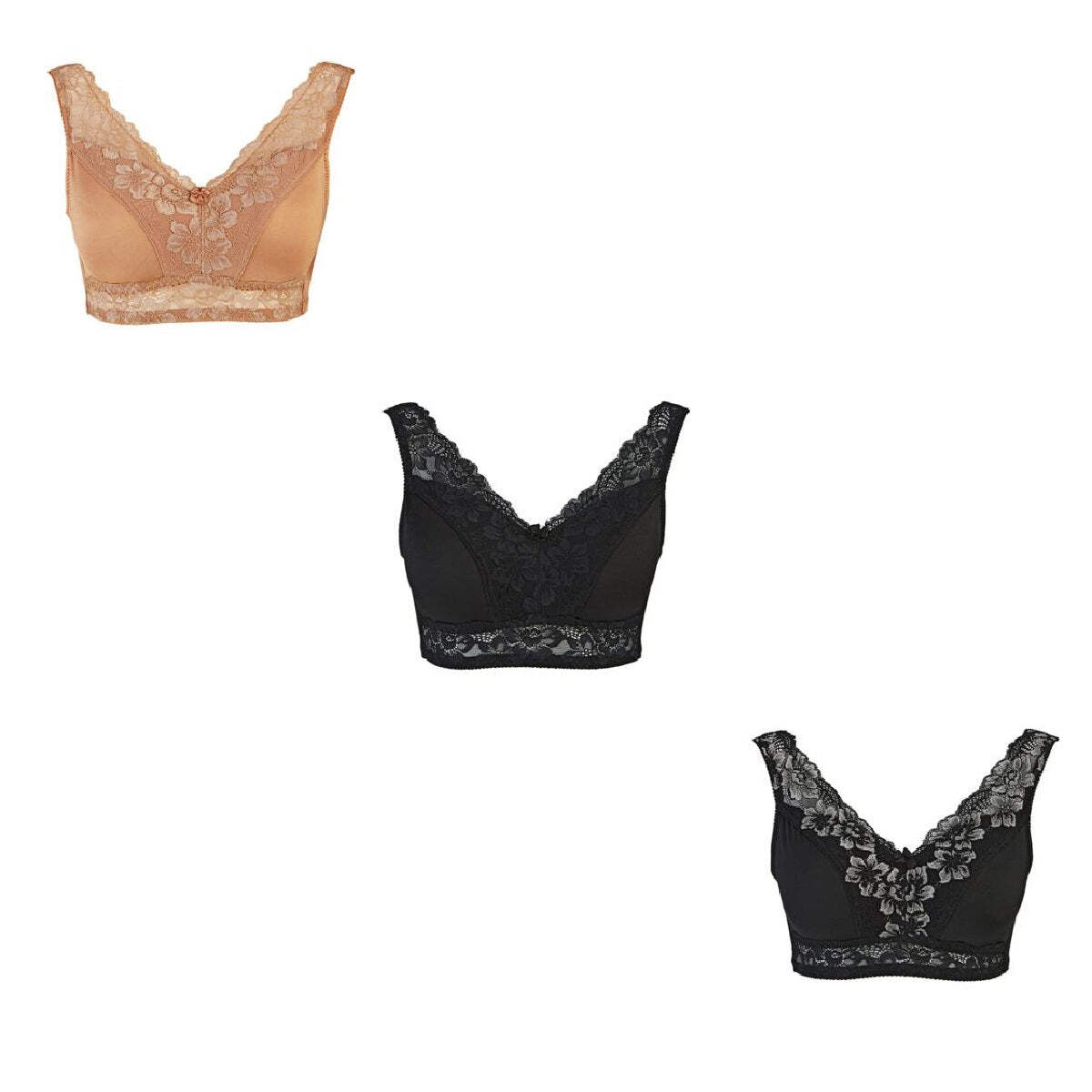 Rhonda Shear 3-pack "Betty" Pin-Up Bra with Pads and Adjustable Back 689659-J - Picture 20 of 40
