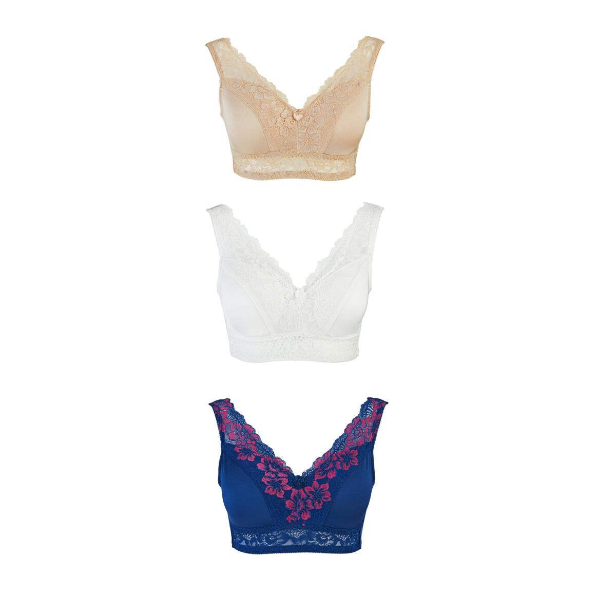 Rhonda Shear 3-pack "Betty" Pin-Up Bra with Pads and Adjustable Back 689659-J - Picture 33 of 40