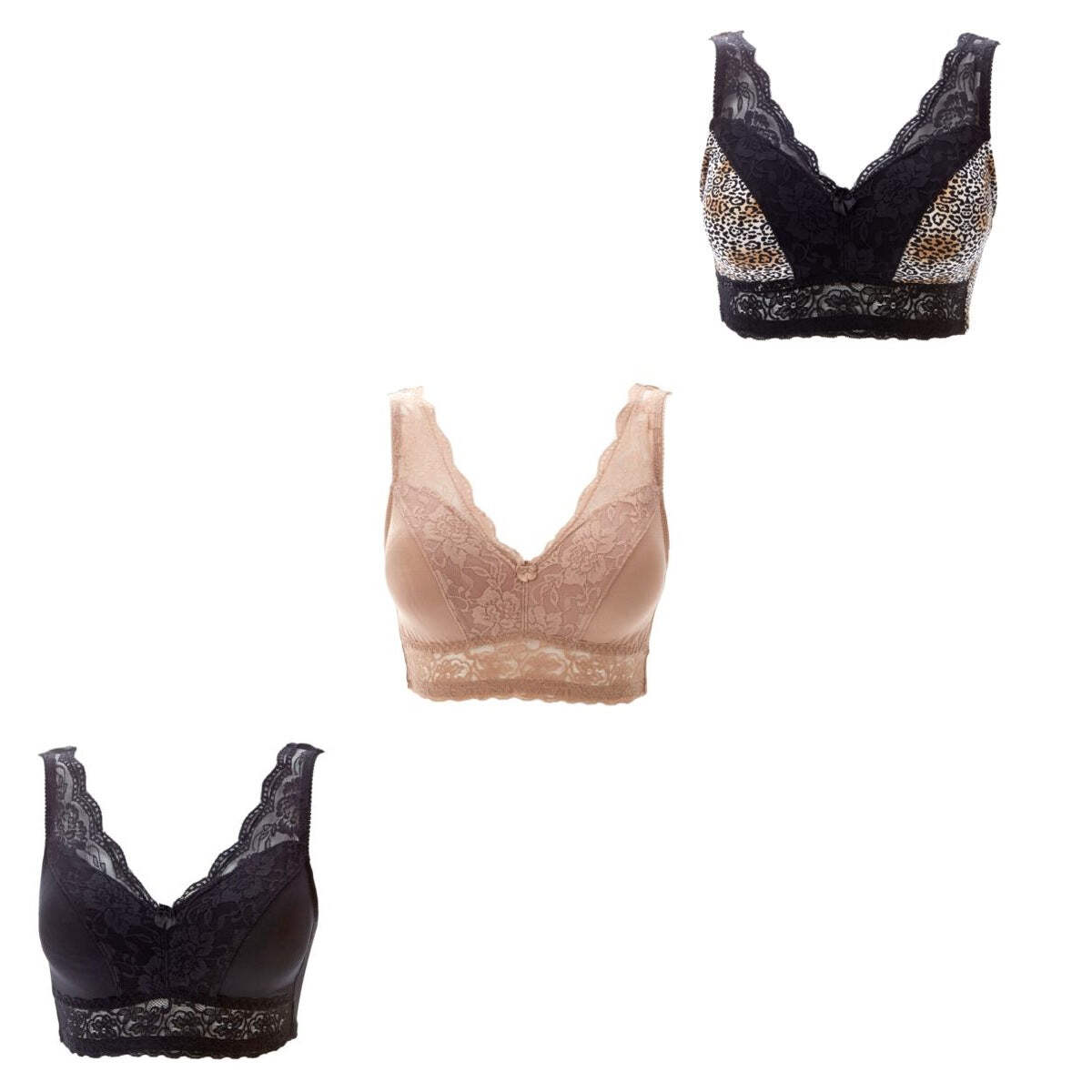 Rhonda Shear 3 Pack Pin-Up Lace Bra Set 453710-567051-J - Picture 14 of 34