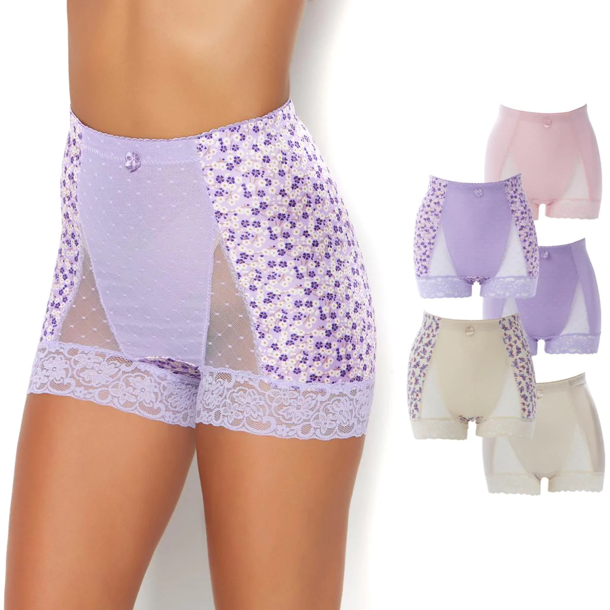 Rhonda Shear 5-pack Classic Pin-Up Panty with Lace Detail - 21874641