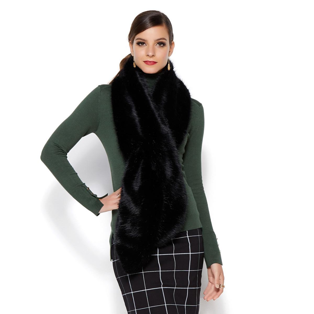 IMAN Platinum Wrap Yourself in Luxury Faux Fur Scarf 624550-J - Picture 6 of 7