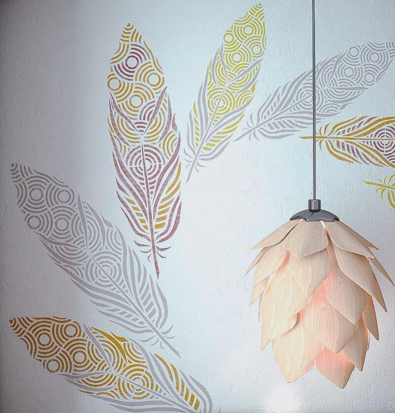 Feather Wall Painting Stencils Large Feather Wall Art Stencils Ebay