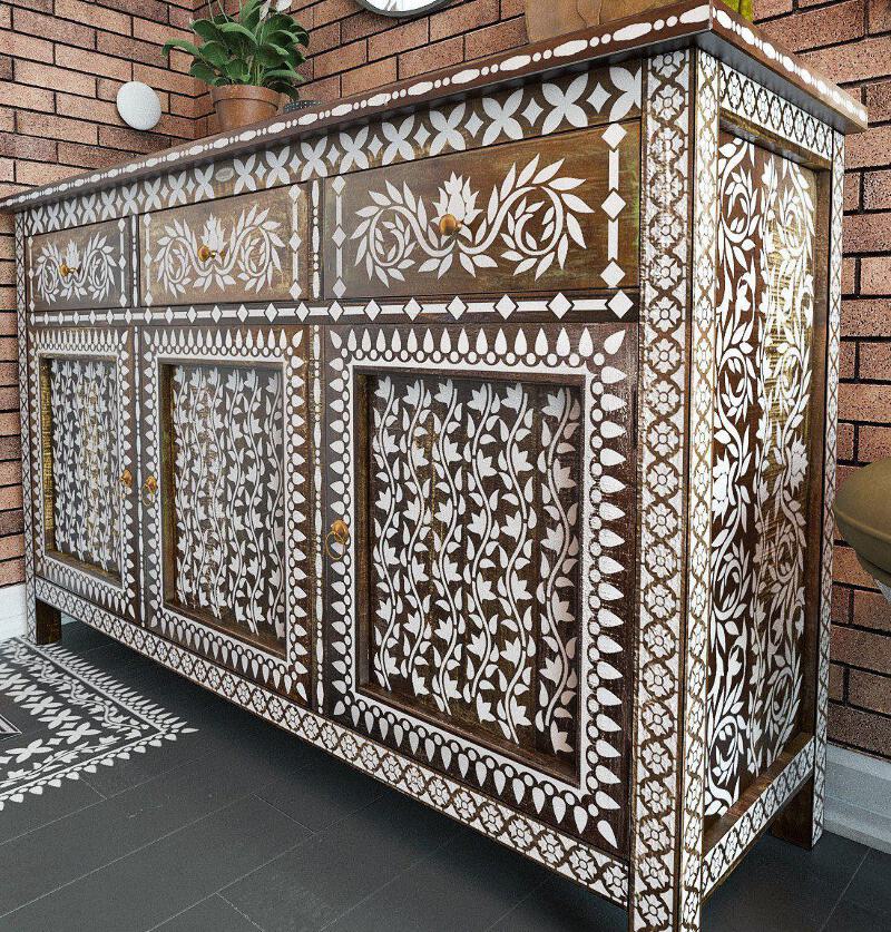 Indian Inlay Stencils Set Wall Stencils Border Stencils