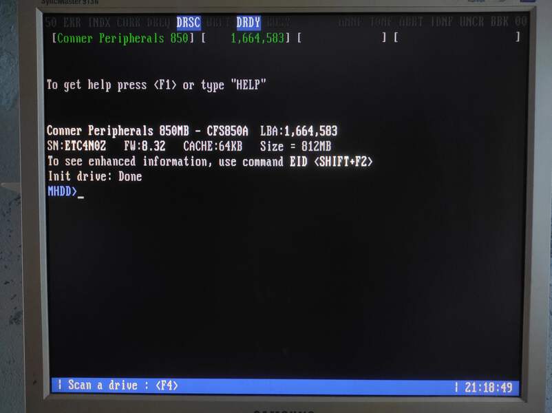 Conner CFS850A 850MB 3600RPM IDE 3.5