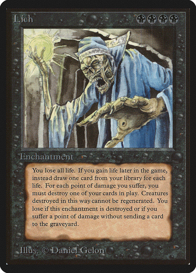 Magic: the Gathering MTG Lich [Beta Edition] Graded CGC 7.5 Near
