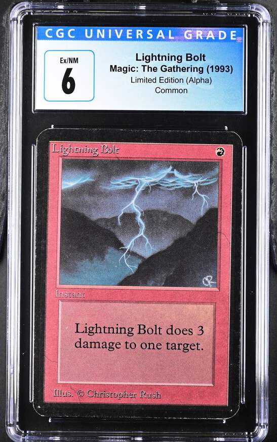 MTG Lightning bolt 稲妻 alpha α Magic: the Gathering MTG Lightning Bolt [Alpha Edition] Graded CGC