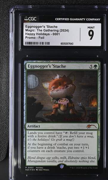 Magic MTG Eggnogger's 'Stache [Christmas Happy Holidays] CGC 9