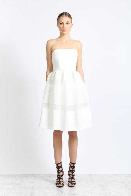 white satin top bustier lace bodycon dress Sabrina Strapless Coquette Corset Mini Dress