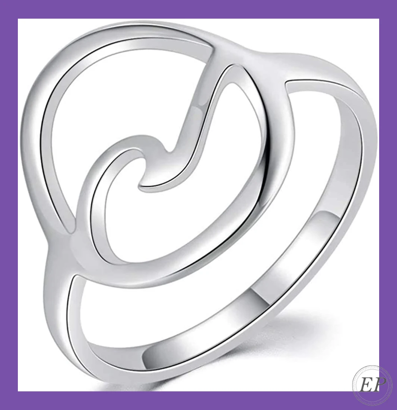 Stainless Steel Ocean Sea Wave Vacation Holiday Promise Statement Ring 