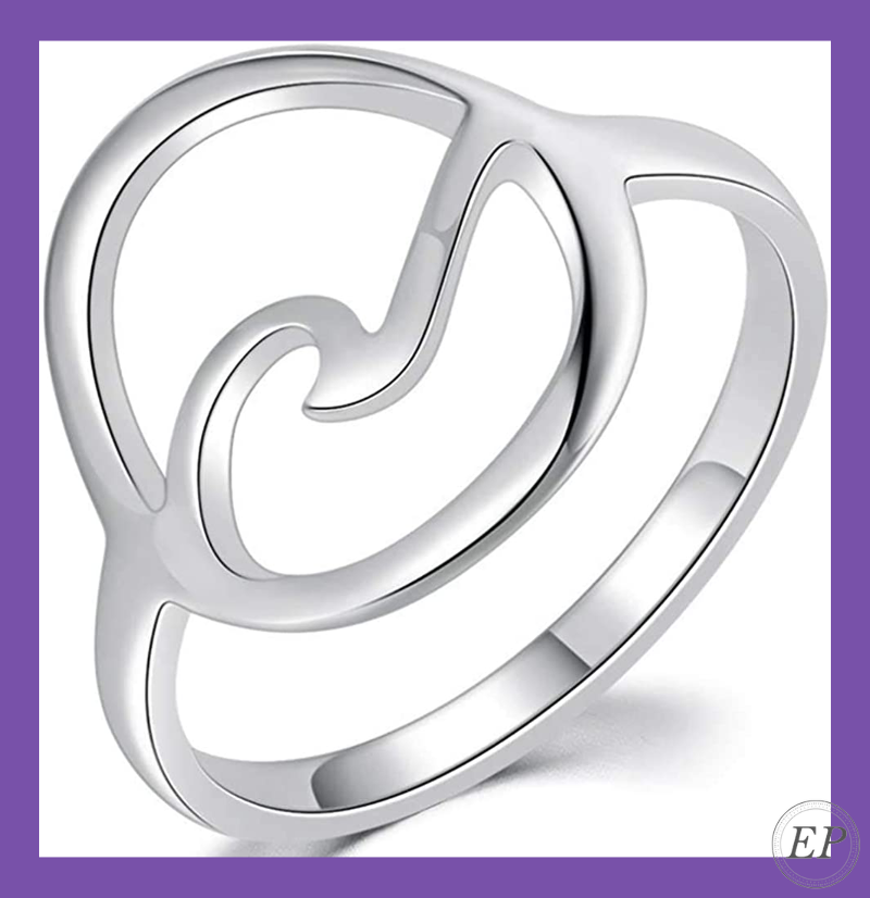 Stainless Steel Ocean Sea Wave Vacation Holiday Promise Statement Ring Stainless Steel Ocean Sea Wave Vacation Holiday Promise Statement Ring