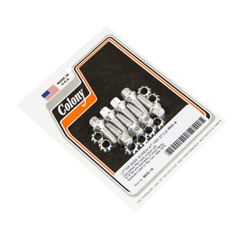 じゅん 8605-16 Lifter Base Screw Kit Hex Head 1954-1974 H-D Big Twin CAD