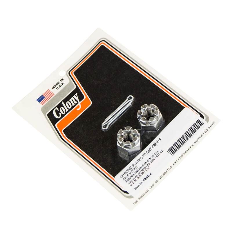 8854-4 Front Axle Nut Kit 1937-1952 Harley 45 Solo Part# 3910-37
