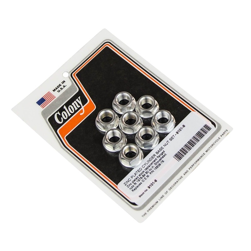 9101-8 Cylinder Base Nut Set Zinc 1978-84 H-D Shovel #16838-78