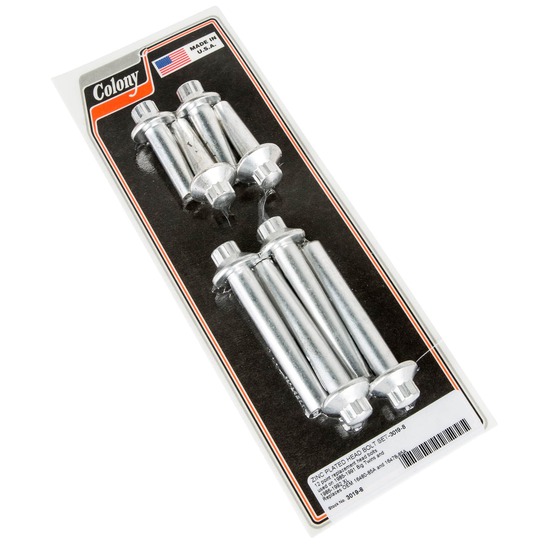 3019-8 Head Bolt Set 12 Point 1985-91 HD Big Twin 1986-92 XL Zinc